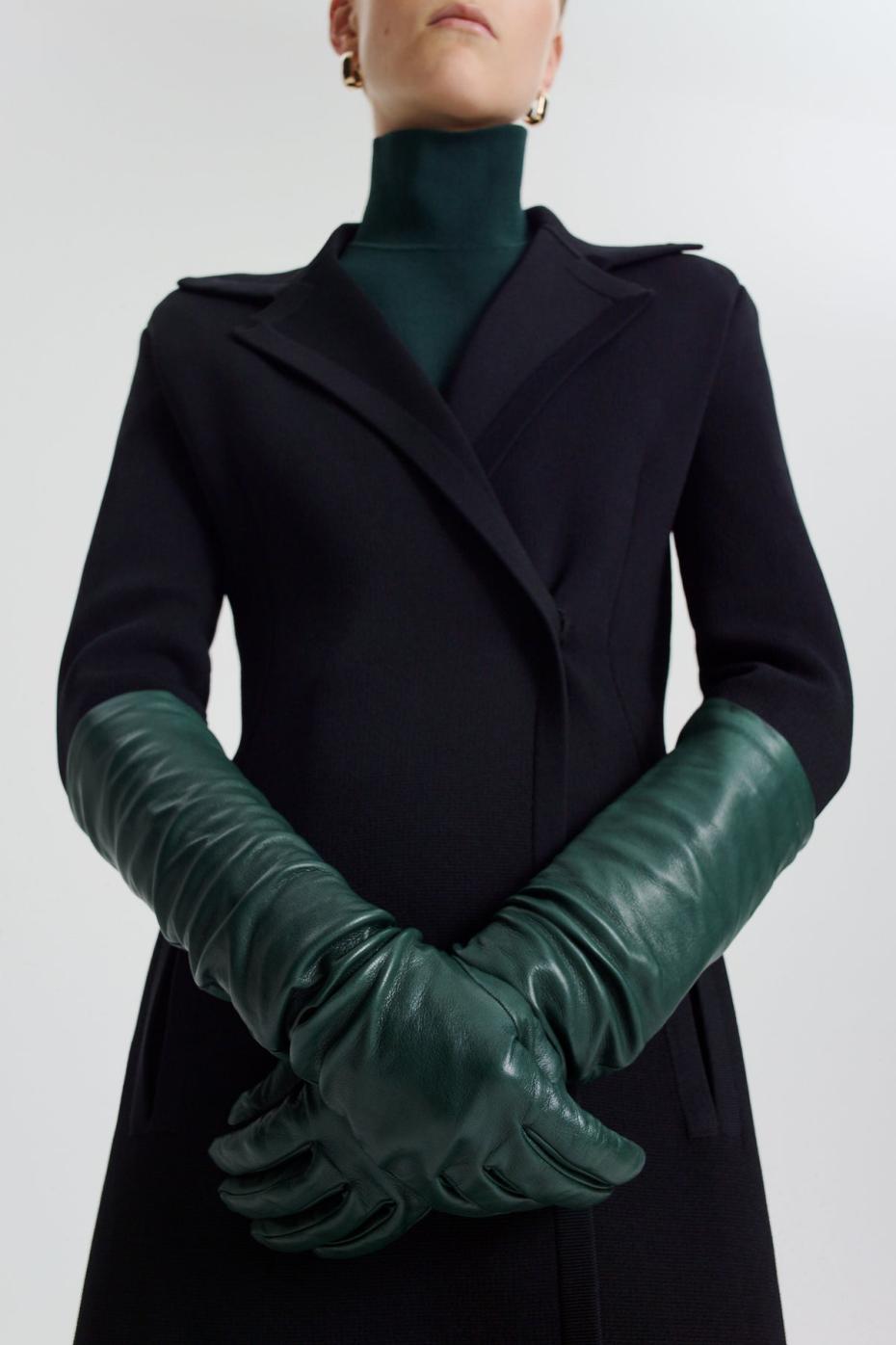 Leather | Women Scanlan Theodore LEATHER GLOVES Dark Green