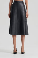 Leather | Women Scanlan Theodore LEATHER LONG SKIRT Charcoal