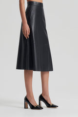 Leather | Women Scanlan Theodore LEATHER LONG SKIRT Charcoal