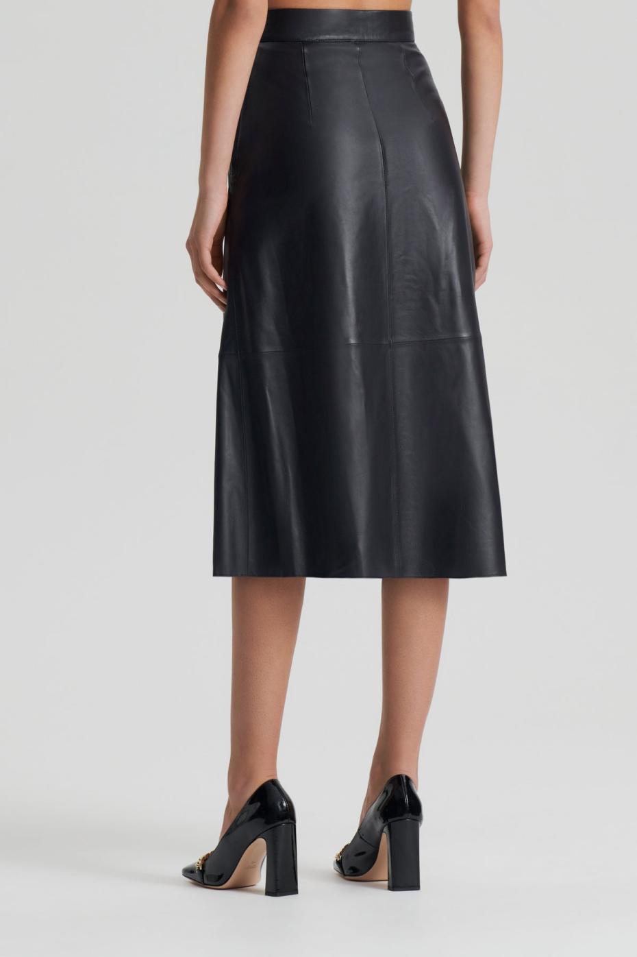 Leather | Women Scanlan Theodore LEATHER LONG SKIRT Charcoal