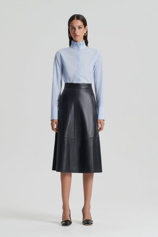 Leather | Women Scanlan Theodore LEATHER LONG SKIRT Charcoal