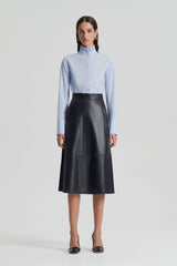 Leather | Women Scanlan Theodore LEATHER LONG SKIRT Charcoal