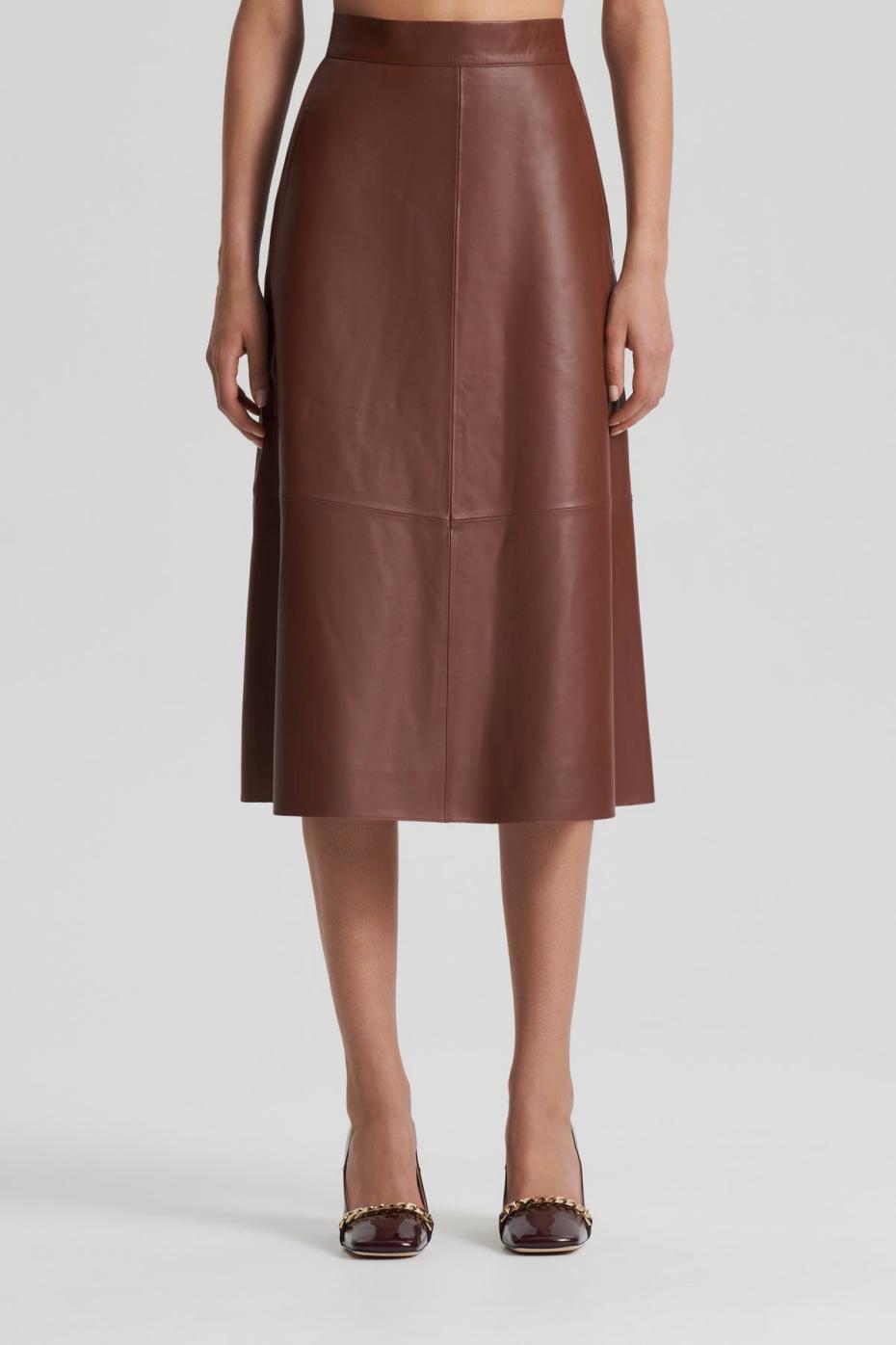 Leather | Women Scanlan Theodore LEATHER LONG SKIRT Tan