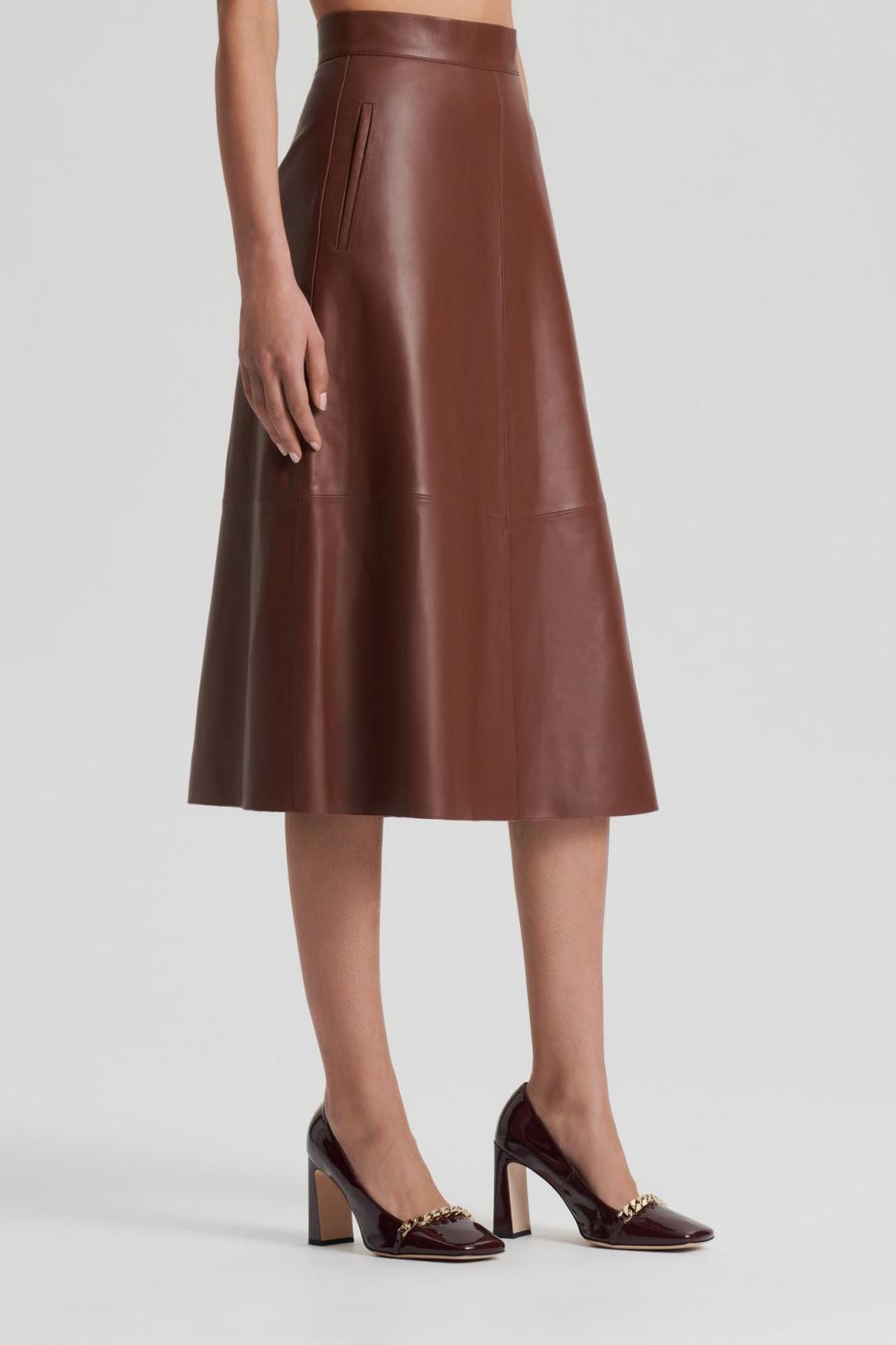 Leather | Women Scanlan Theodore LEATHER LONG SKIRT Tan
