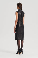 Leather | Women Scanlan Theodore LEATHER PENCIL DRESS Black