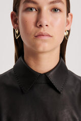 Leather | Women Scanlan Theodore LEATHER PENCIL DRESS Black
