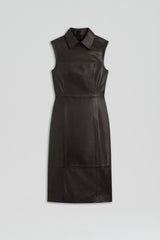 Leather | Women Scanlan Theodore LEATHER PENCIL DRESS Black