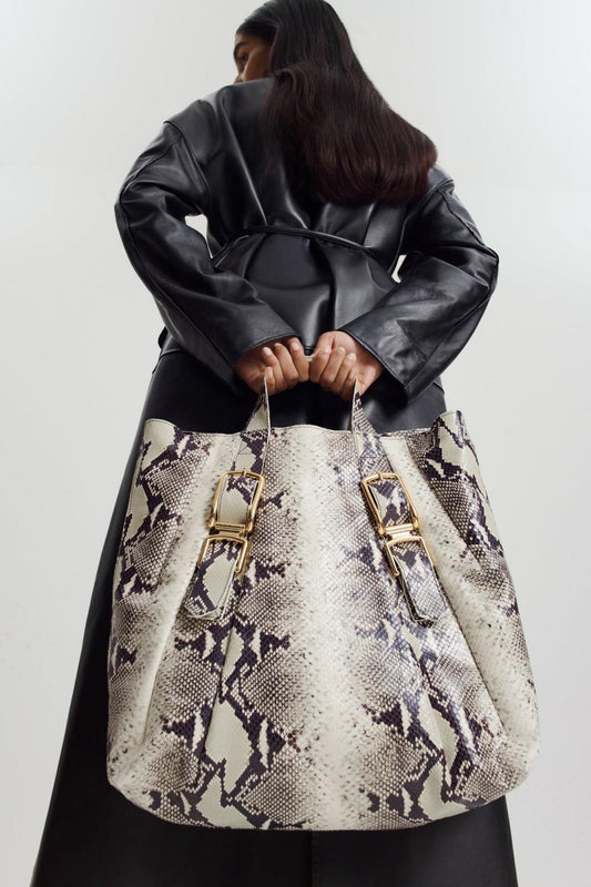 Leather | Women Scanlan Theodore LEATHER REPTILE BAG Stone