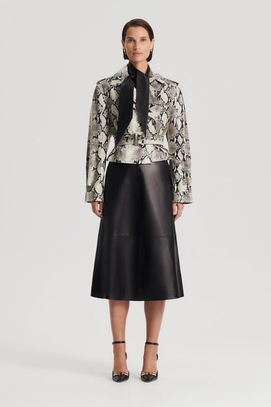 Leather | Women Scanlan Theodore LEATHER REPTILE TRENCH Stone