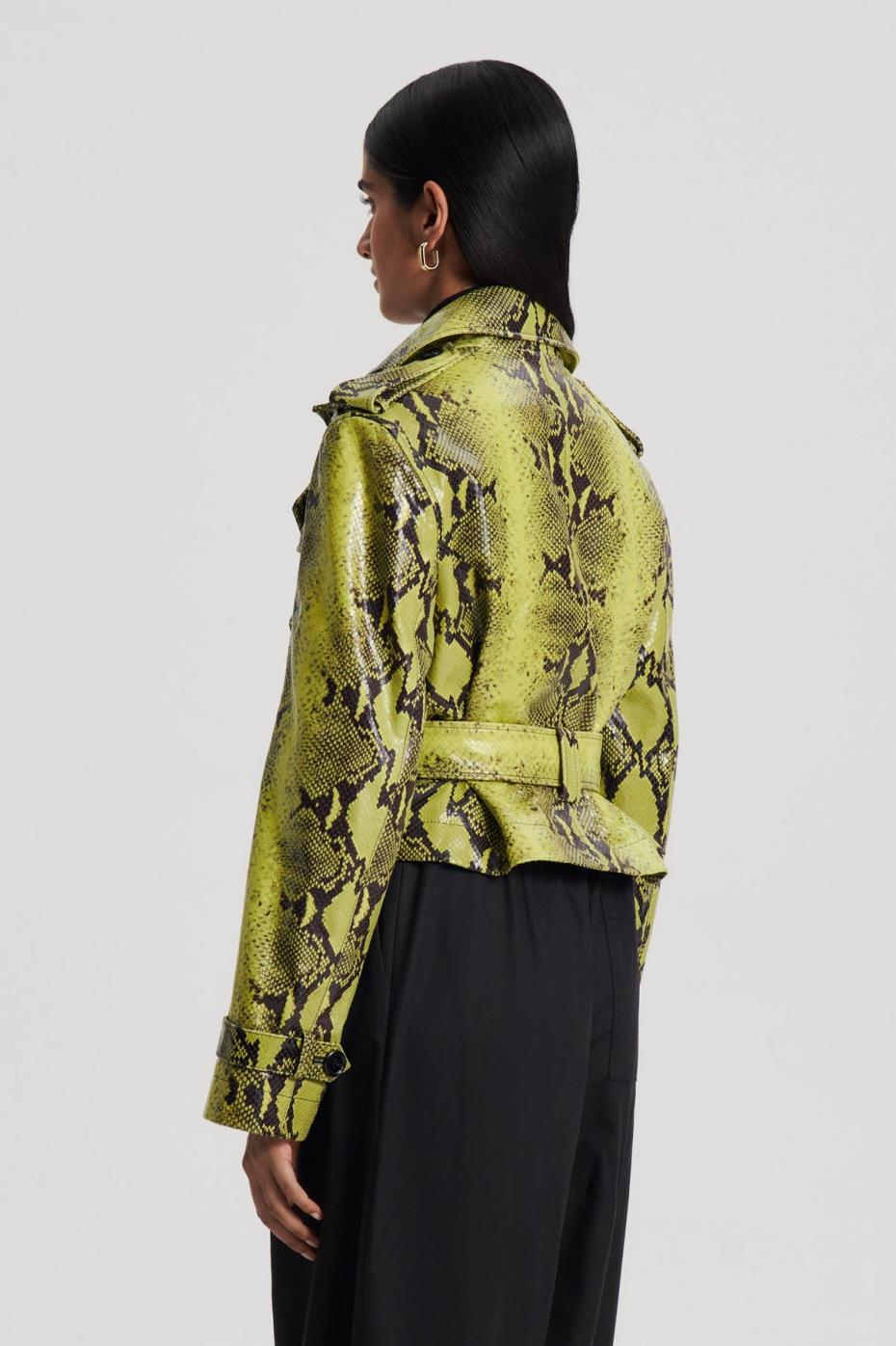 Leather | Women Scanlan Theodore LEATHER REPTILE TRENCH Vert