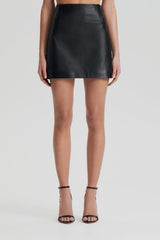 Leather | Women Scanlan Theodore LEATHER SHORT SKIRT Black