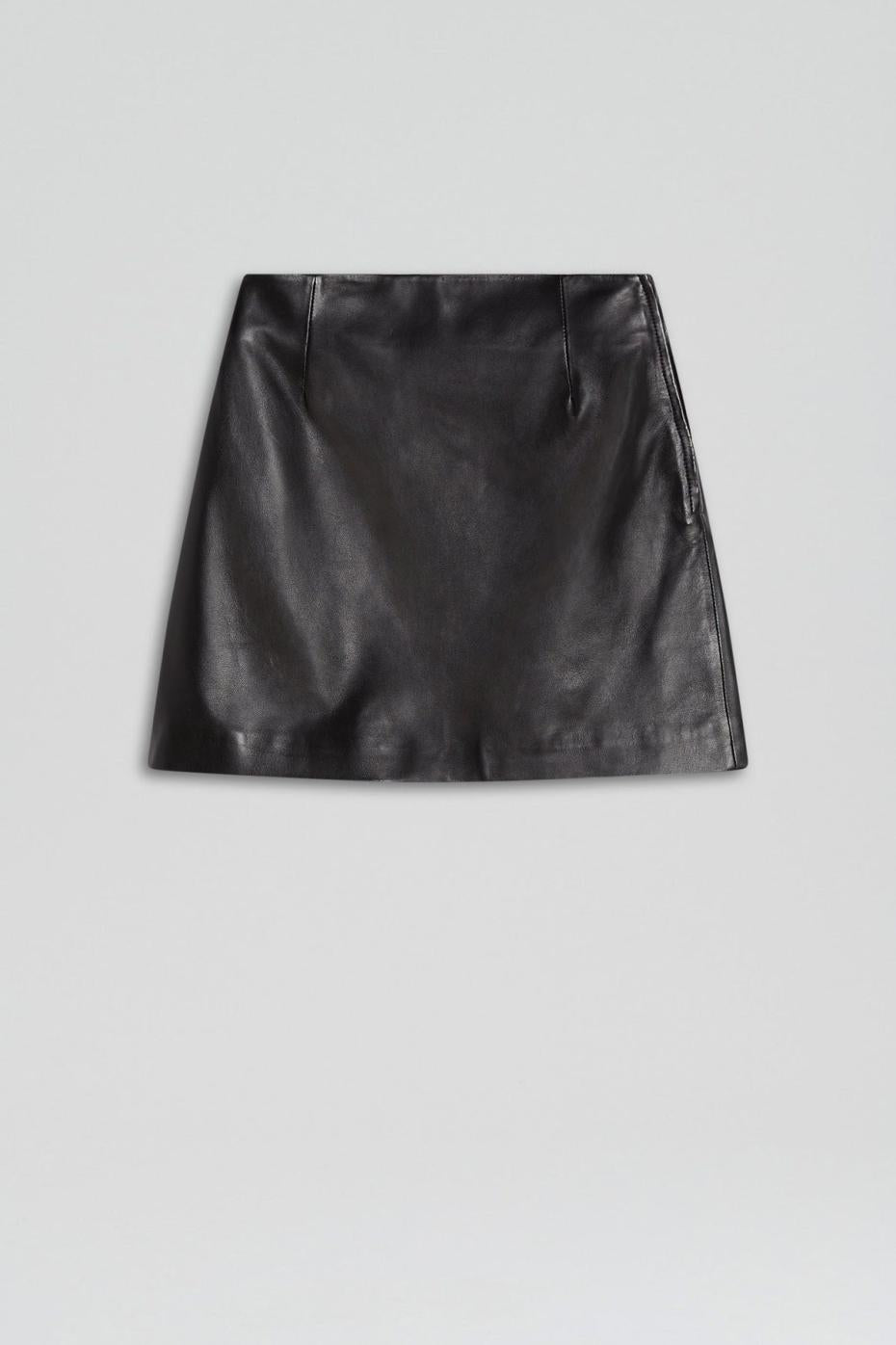 Leather | Women Scanlan Theodore LEATHER SHORT SKIRT Black