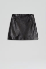Leather | Women Scanlan Theodore LEATHER SHORT SKIRT Black
