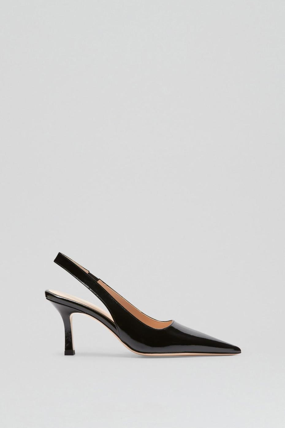 Leather | Women Scanlan Theodore POLISHED SLINGBACK 7.5 Black