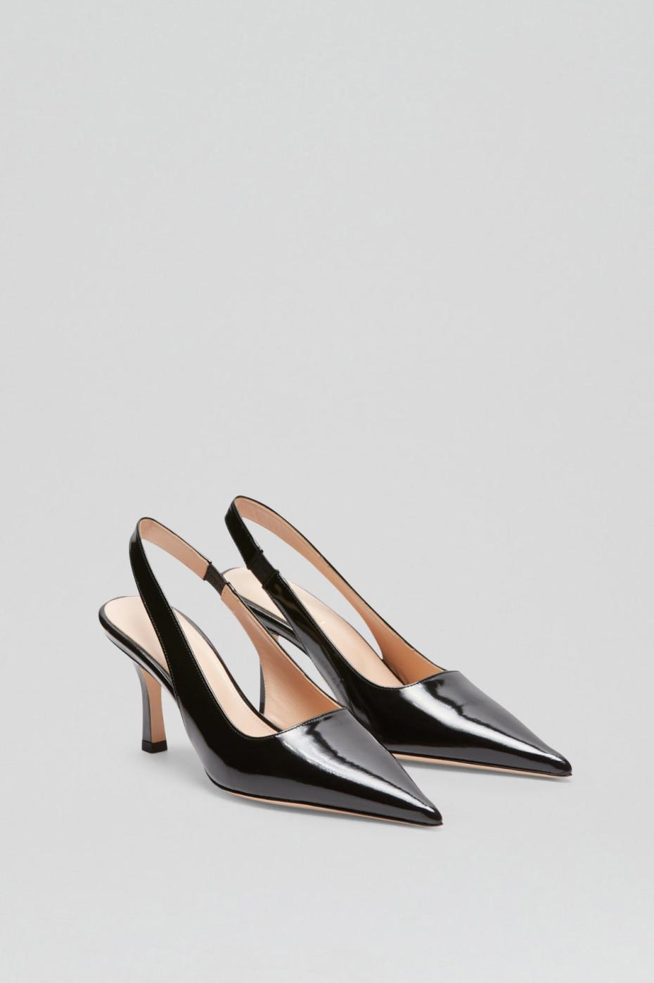 Leather | Women Scanlan Theodore POLISHED SLINGBACK 7.5 Black