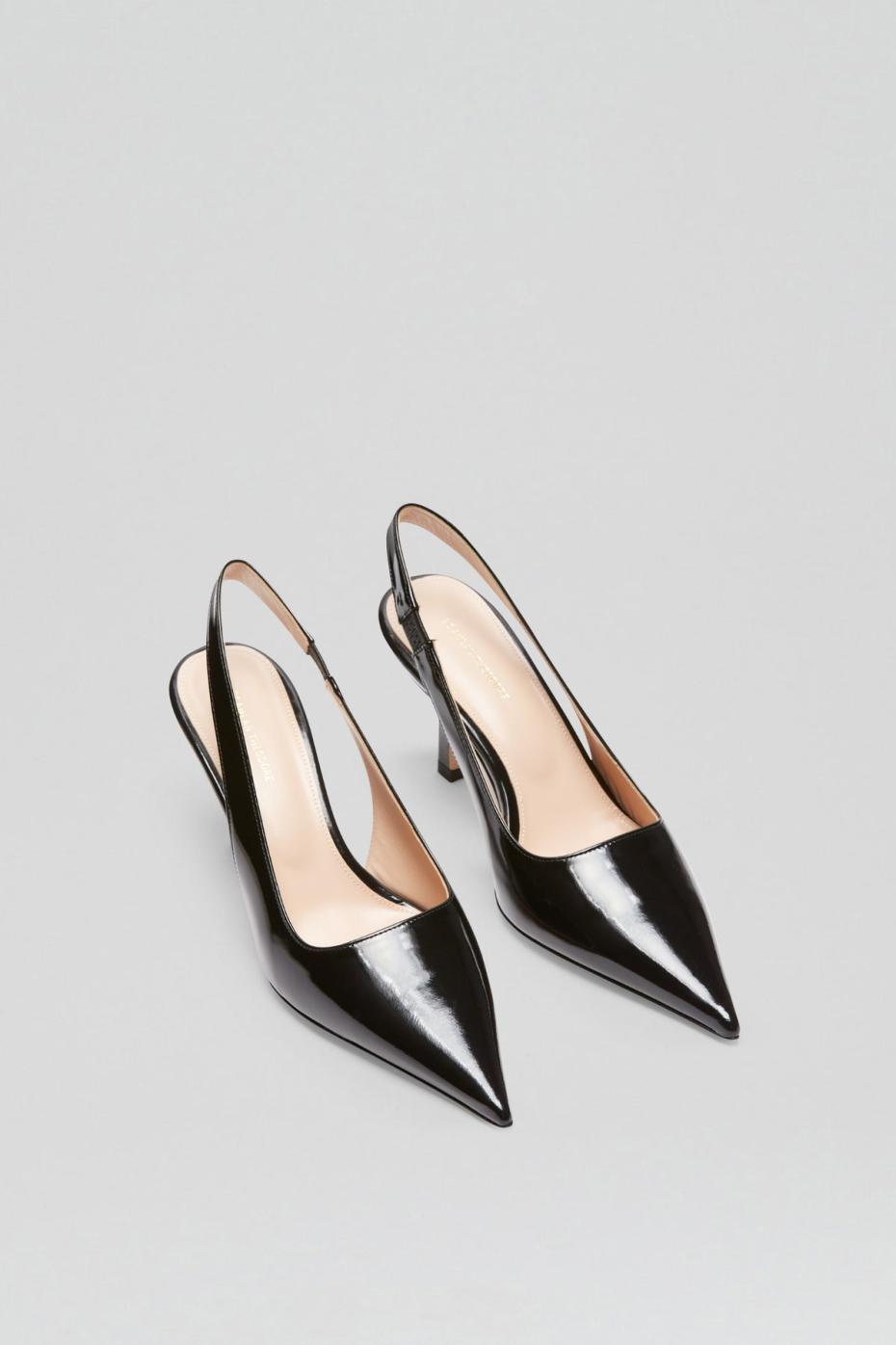 Leather | Women Scanlan Theodore POLISHED SLINGBACK 7.5 Black
