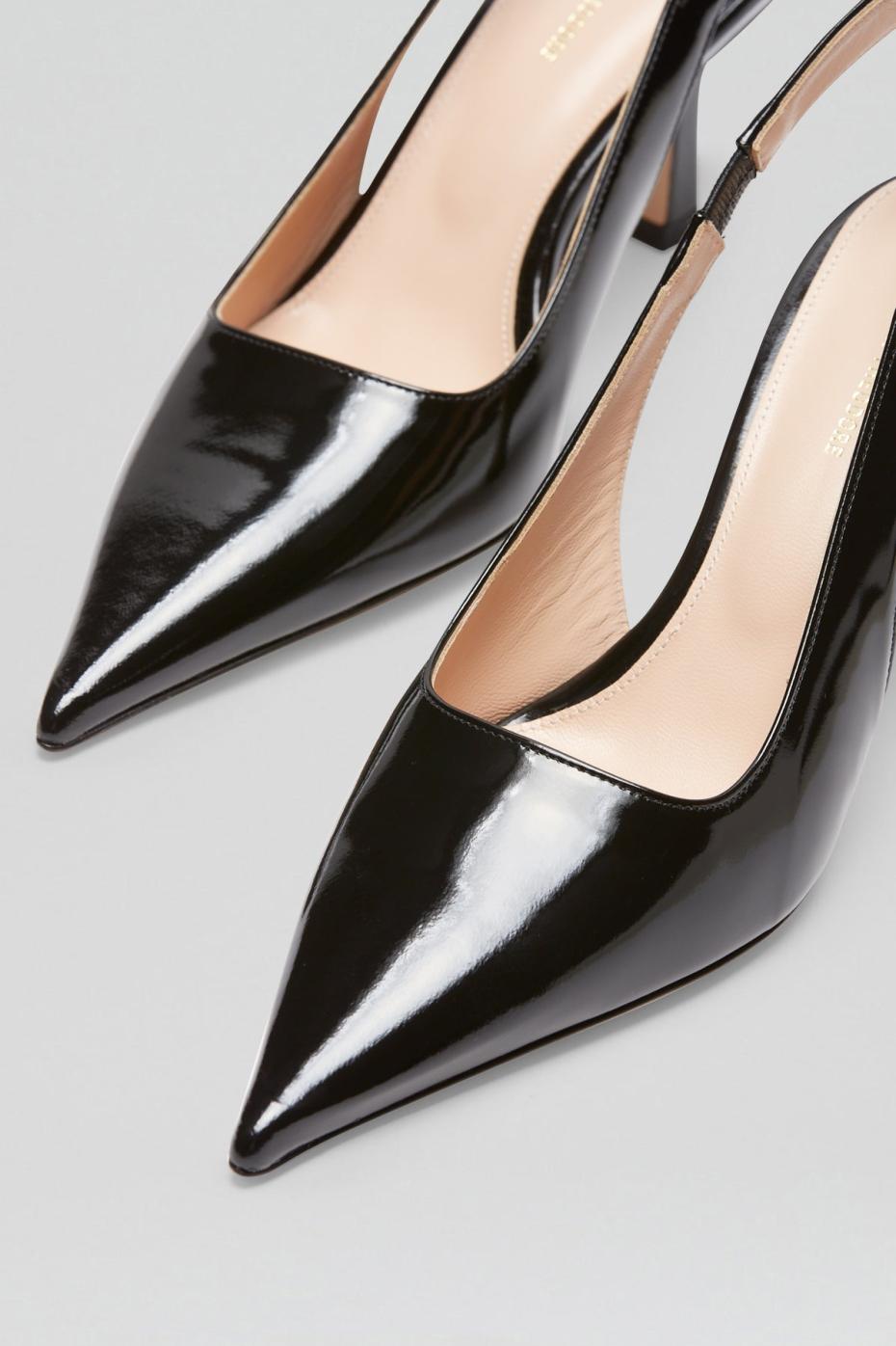 Leather | Women Scanlan Theodore POLISHED SLINGBACK 7.5 Black