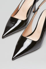 Leather | Women Scanlan Theodore POLISHED SLINGBACK 7.5 Black