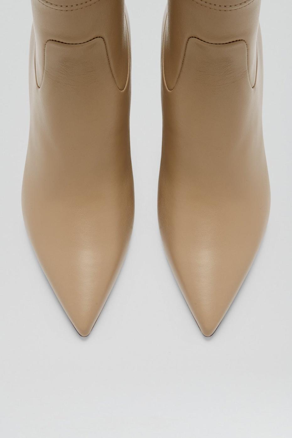 Leather | Women Scanlan Theodore STRETCH ANKLE BOOT 8.5 Nude