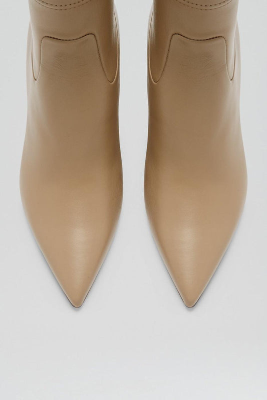 Leather | Women Scanlan Theodore STRETCH ANKLE BOOT 8.5 Nude