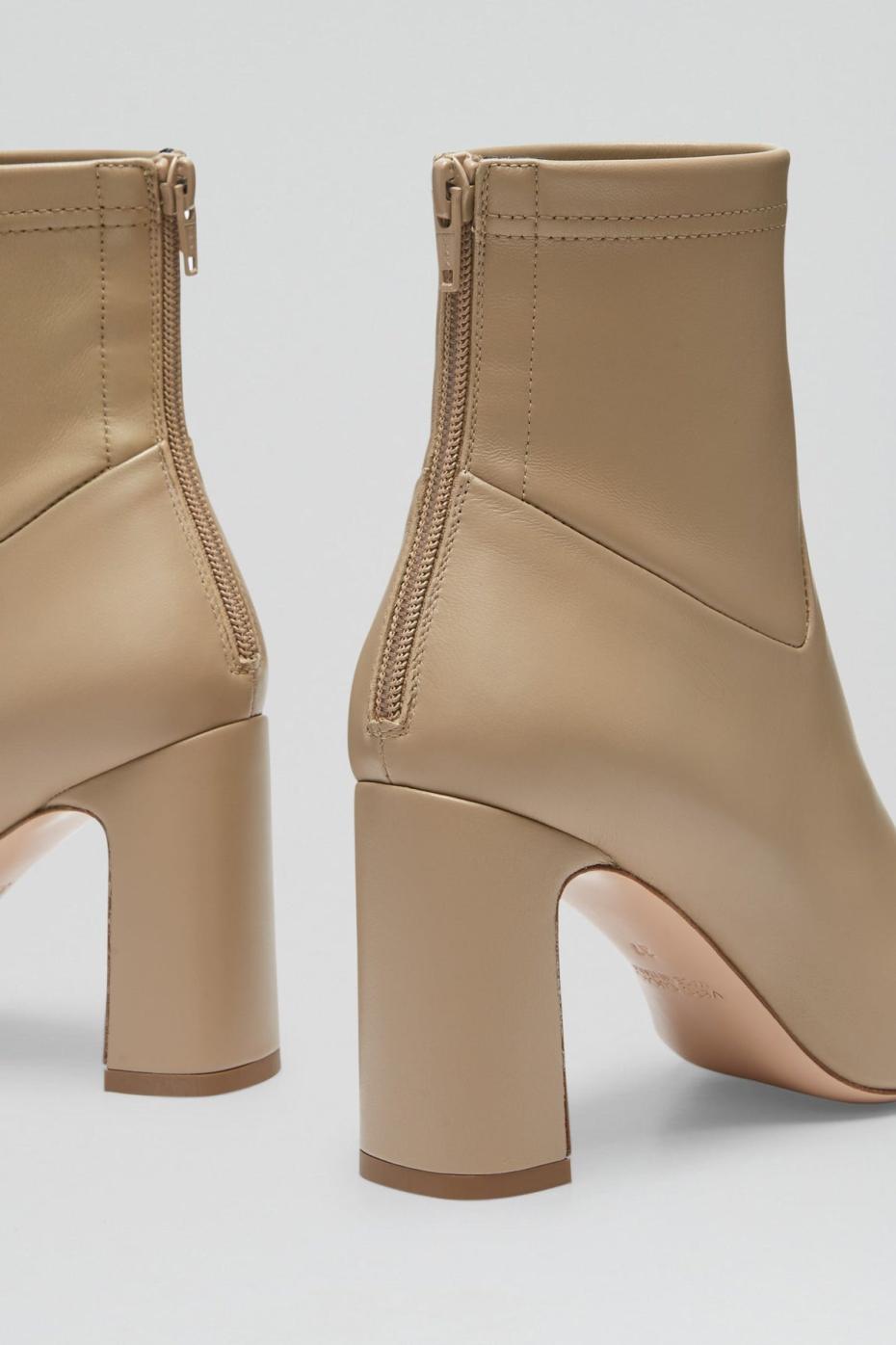 Leather | Women Scanlan Theodore STRETCH ANKLE BOOT 8.5 Nude