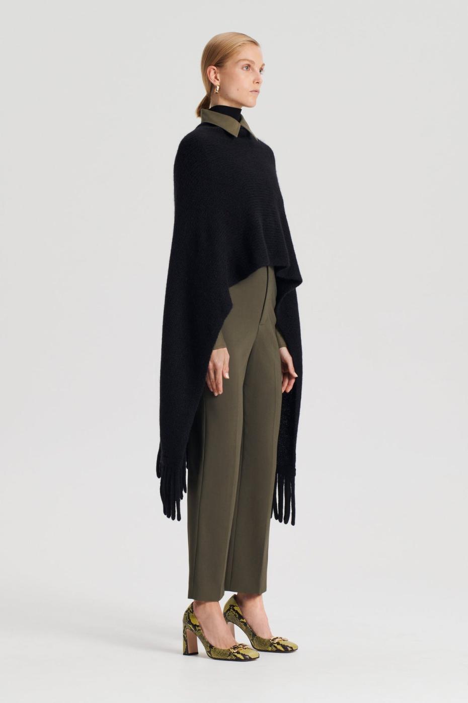 Scarves | Women Scanlan Theodore FRINGED CAPE Black