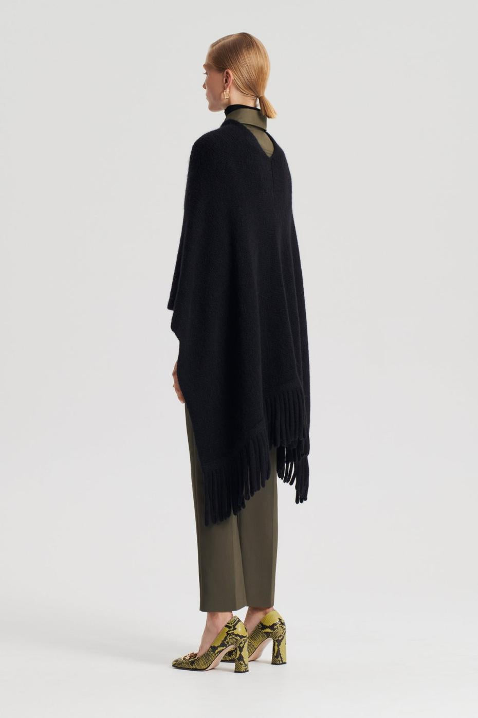 Scarves | Women Scanlan Theodore FRINGED CAPE Black