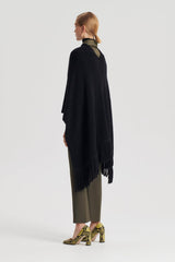 Scarves | Women Scanlan Theodore FRINGED CAPE Black