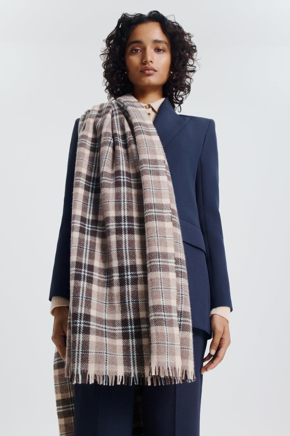 Scarves | Women Scanlan Theodore ITALIAN PLAID SCARF Grey