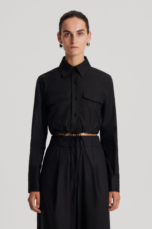 Shirts | Women Scanlan Theodore CROP CARGO SHIRT Black
