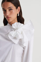 Shirts | Women Scanlan Theodore PARACHUTE COTTON CRAVAT SHIRT White