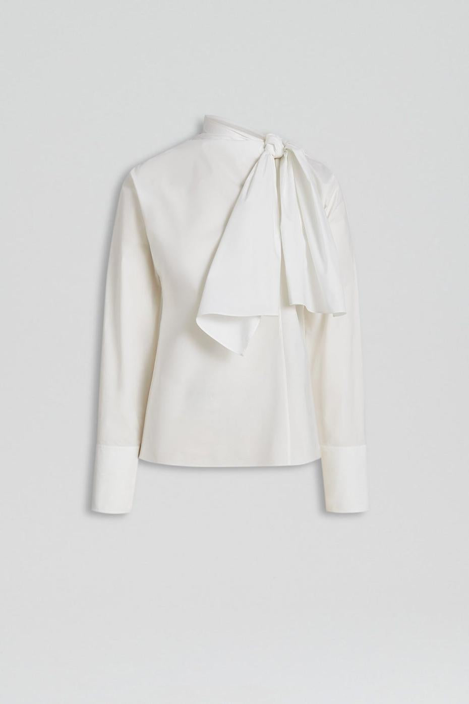 Shirts | Women Scanlan Theodore PARACHUTE COTTON CRAVAT SHIRT White