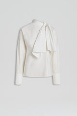 Shirts | Women Scanlan Theodore PARACHUTE COTTON CRAVAT SHIRT White