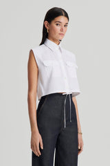 Shirts | Women Scanlan Theodore PARACHUTE CROP SHIRT White