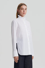 Shirts | Women Scanlan Theodore PARACHUTE RUFFLE TRIM SHIRT White