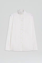 Shirts | Women Scanlan Theodore PARACHUTE RUFFLE TRIM SHIRT White