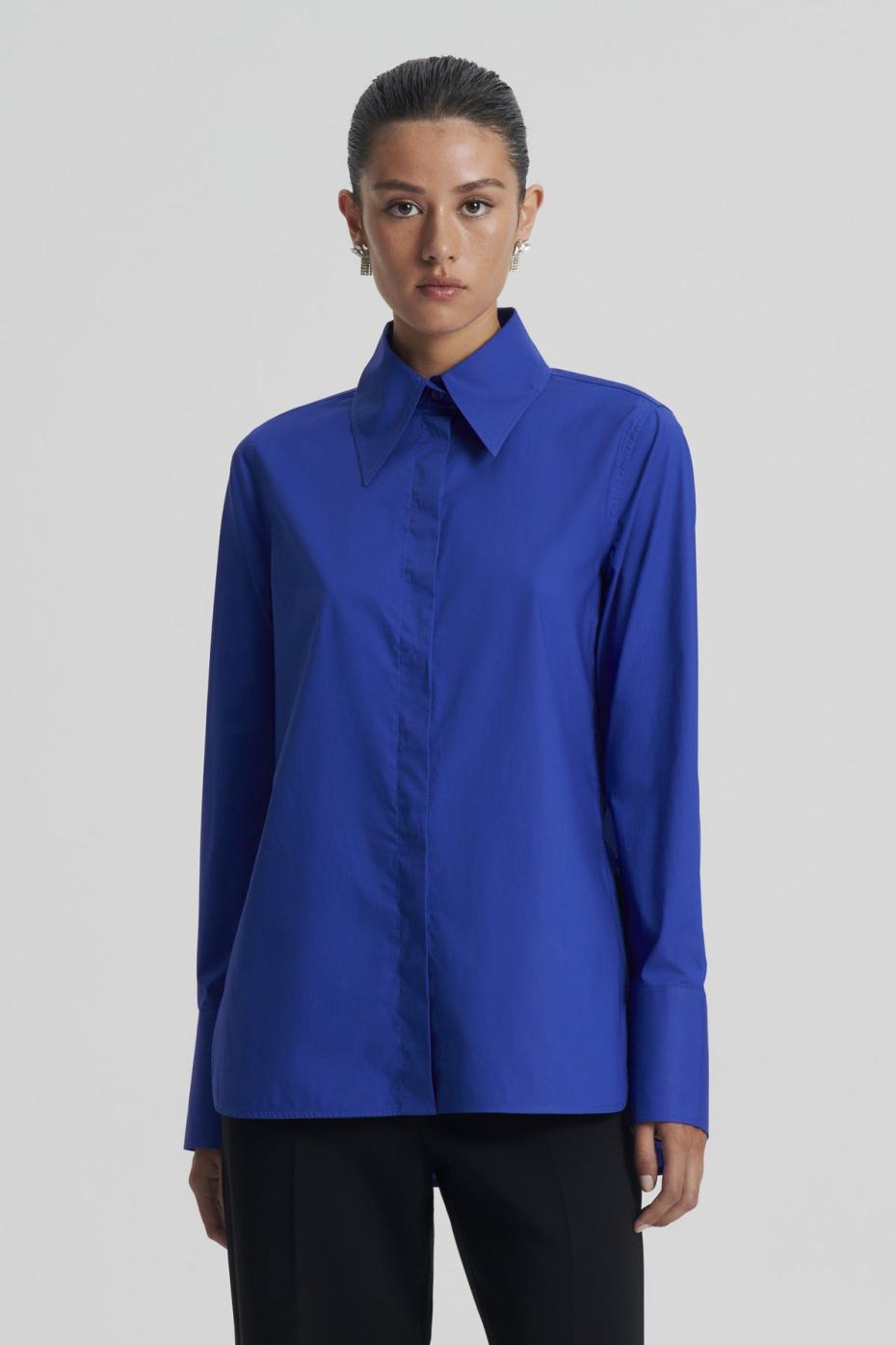 Shirts | Women Scanlan Theodore PARACHUTE TAILORED SHIRT Bluette