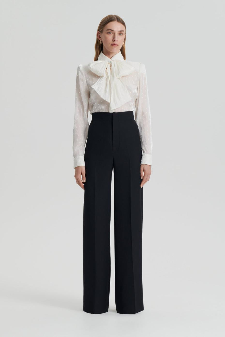 Shirts | Women Scanlan Theodore SATIN BOW SHIRT Creme