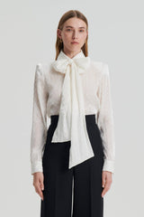 Shirts | Women Scanlan Theodore SATIN BOW SHIRT Creme