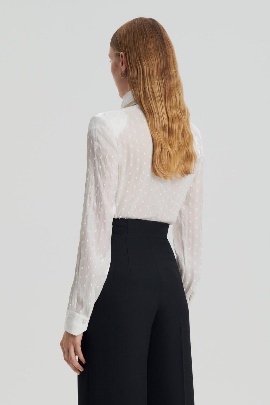 Shirts | Women Scanlan Theodore SATIN BOW SHIRT Creme