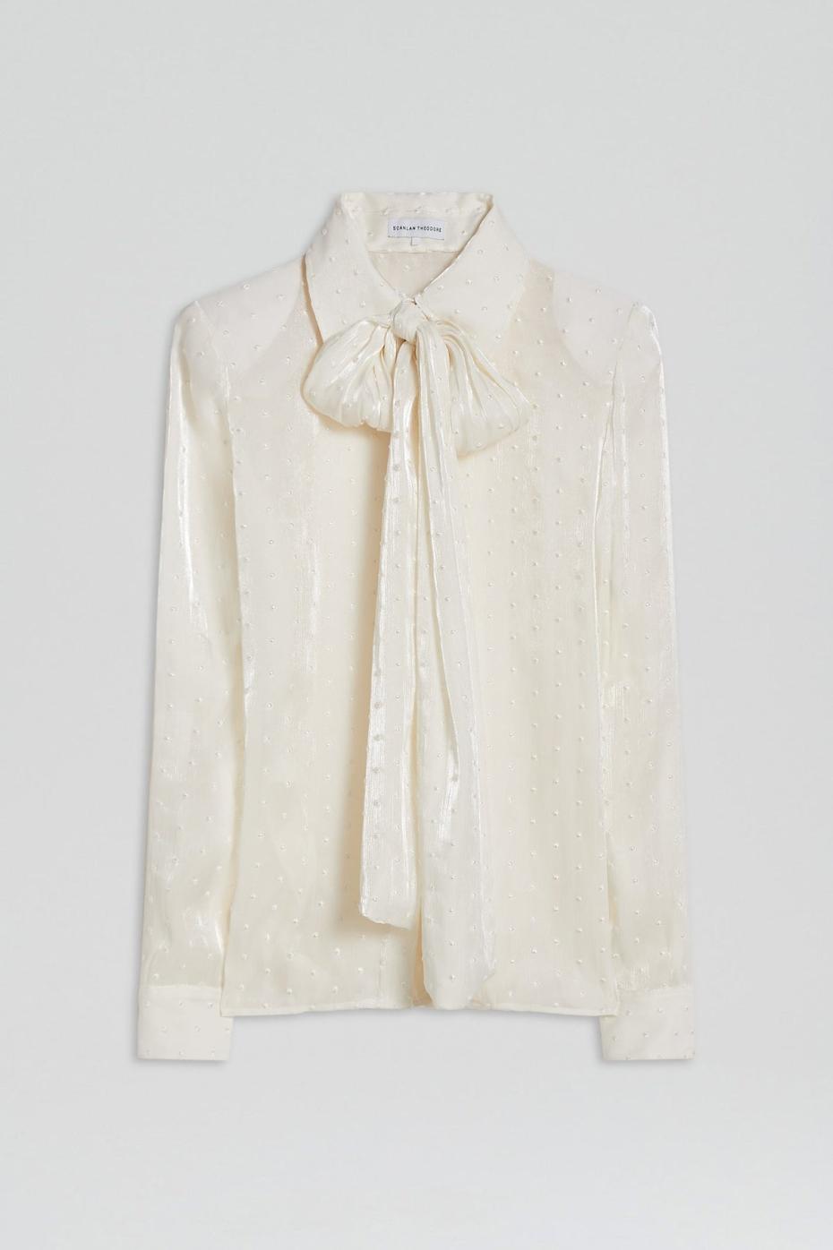 Shirts | Women Scanlan Theodore SATIN BOW SHIRT Creme