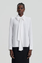 Shirts | Women Scanlan Theodore SILK SHOULDER PAD SHIRT White