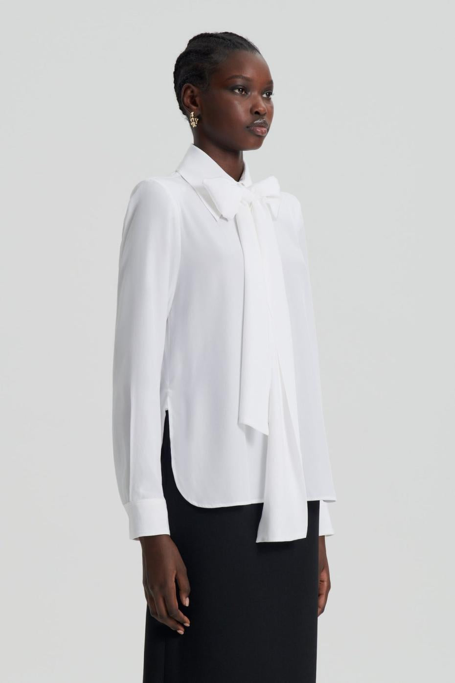 Shirts | Women Scanlan Theodore SILK SHOULDER PAD SHIRT White