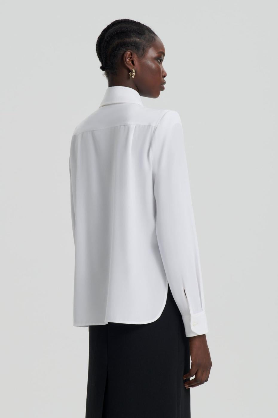 Shirts | Women Scanlan Theodore SILK SHOULDER PAD SHIRT White