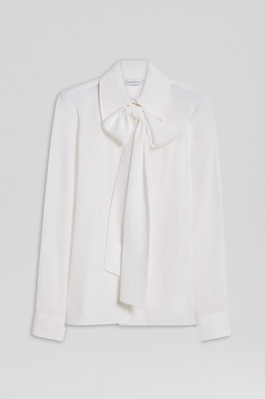 Shirts | Women Scanlan Theodore SILK SHOULDER PAD SHIRT White