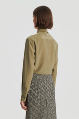 Shirts | Women Scanlan Theodore SILK TIE FRONT SHIRT Olive