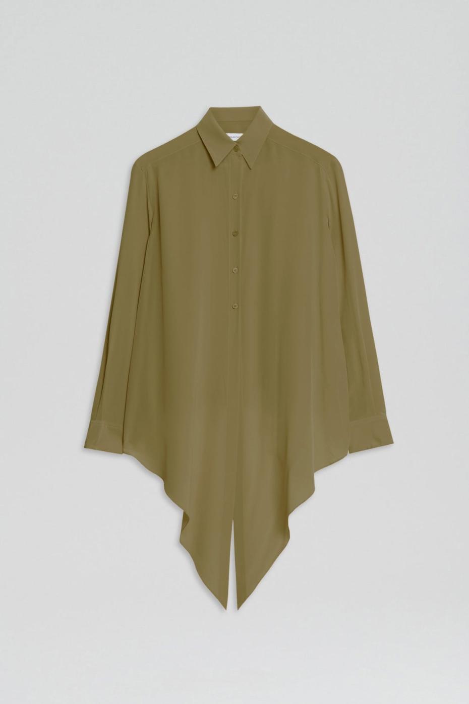 Shirts | Women Scanlan Theodore SILK TIE FRONT SHIRT Olive