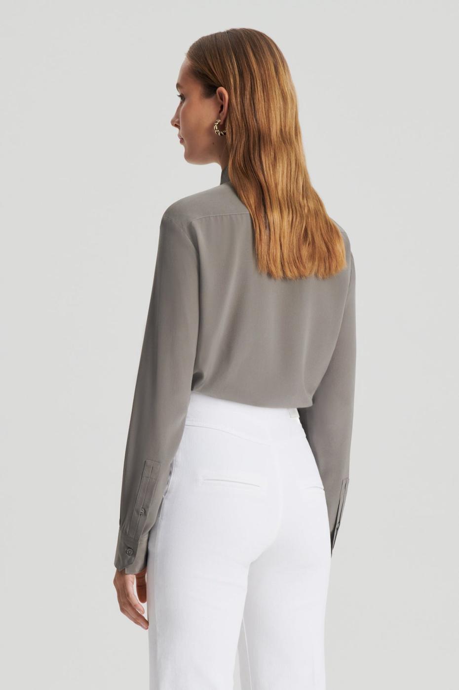 Shirts | Women Scanlan Theodore SILK TIE FRONT SHIRT Taupe