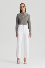 Shirts | Women Scanlan Theodore SILK TIE FRONT SHIRT Taupe