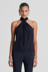 Shirts | Women Scanlan Theodore SILK TIE NECK CAMI Navy